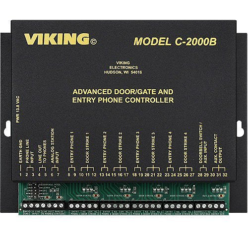 Viking C-2000B Door Entry Control for 1-4 Entry Phones, Provides Door Strike and Keyless Entry Control