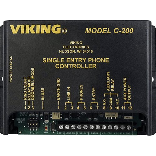 Viking C-200 Single-Entry Phone Interface with CO Sharing, Call Waiting and One Auxiliary Contact