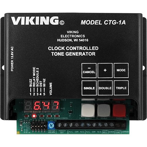 Viking CTG-1A Clock Controlled Tone Generator, Time Relay Mode, Switchable 50/60Hz