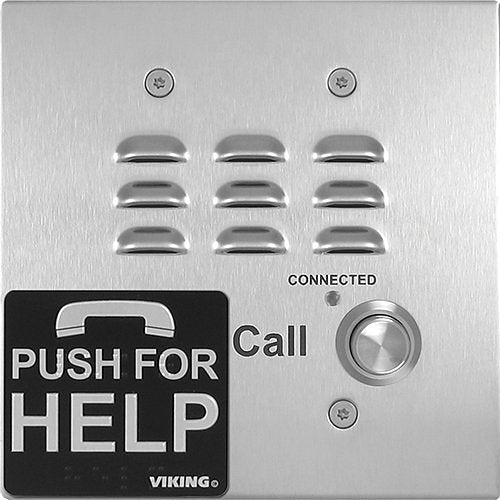 Viking E-1600-32A ADA Compliant Stainless Steel Handsfree Emergency Phone with Digital Voice Announcer, 2-Gang Box Mount