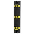 Hubbell FSPLCDS3Y Fiber Adapt Panel, 6-Port 3LC Duplex, Zirconia, Yellow