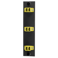 Hubbell FSPLCDS3Y Fiber Adapt Panel, 6-Port 3LC Duplex, Zirconia, Yellow