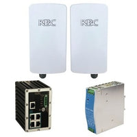 KBC Networks WES5-KT-P5 Wireless Ethernet Bundle Kit, Wi-Fi 6 System with 4-Port PoE+ Industrial Switch, 80W Budget, 120W 48VDC Power Supply