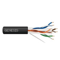 Genesis 50921108 23/4-Pair Cat 6 Plus Unshielded (U/UTP) Networking Cable, Riser, CMR, FT4, 1000' (304.8 m) Pull Box, Black