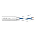 Genesis 32541101 22/1-Pair Stranded Shielded LonWorks Cable, Plenum, CMP, FT6, 1000' (304.8 m) Pull Box, White