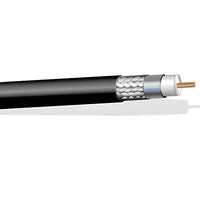West Penn 2598G8BK0500 RG8/U Coaxial 50 Ohm Plenum Cable, Black