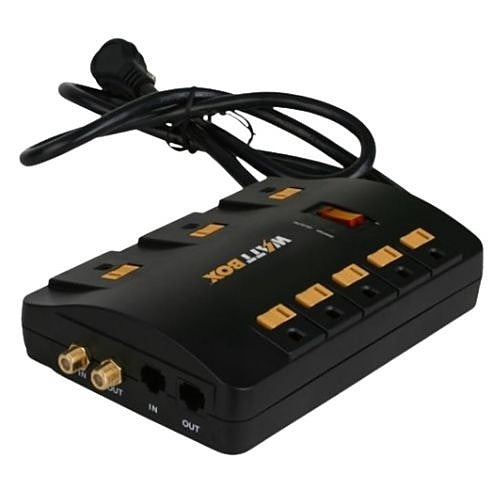 WattBox WB-200-8PS Surge Protector with Coax, Phone and Ethernet Protection, 8-Outlet, 4' Cord