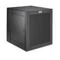 Hubbell HLQ2432 Rack Cabinet and Frame, 12U Capacity, 32" Depth, Window Door, Black