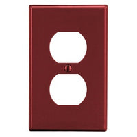 Hubbell P8R Wallplate 1-Gang Duplex, Red