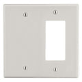 Hubbell PJ1326LA Wall Plate, Two Gangs, One Decorator Opening and One Blank, Light Almond