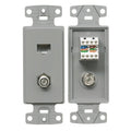 Hubbell NS785GY Plate Frame with Connector and CAT5e Jack, Gray