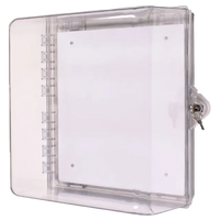 STI 7530 Protective Cabinet, Polycarbonate with Backplate, Key Lock, Clear
