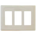 Hubbell NPS263LA 3-Gang Decora Snap-On Wall Plate, Light Almond