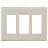 Hubbell NPS263LA 3-Gang Decora Snap-On Wall Plate, Light Almond