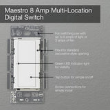 Lutron MA-S8AM-WH Maestro 8A Electronic 