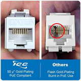 ICC IC107GATBK CAT6A Keystone Jack with 