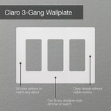 Lutron SC-3-MI Claro 3 Gang Wall Plate f