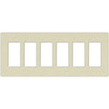 Lutron SC-6PF-ST Claro Satin Field Customizable Multi Port Frame; Stone
