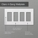 Lutron SC-4-RW Claro 4 Gang Wall Plate f
