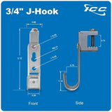 ICC ICCMSJHB22 Beam Clamp J Hook 3/4 Wi