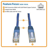 Eaton Tripp Lite N200-100-BL CAT6 Gigabi