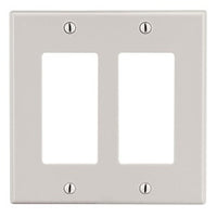 Hubbell P262LA Wall Plate, Light Almond, Two Gang and Two Decorator Configurations