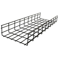 Hubbell HBT0618BK Wire Basket Tray Overhead, Round, 6"H x 18"W x 118"L, Black