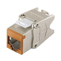 Hubbell HJS6AOR24 CAT6A Shielded Universal Keystone Jack, 24-Pack, Orange