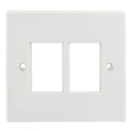 Hubbell HLJ6CP2 1-Gang 2-Port Frame, UK, Flat, LJ6C, White