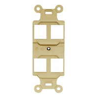 Hubbell Q106E 4-Port Duplex 106 Phone Data Multimedia Component Outlet Frame, Electric Ivory