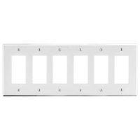 Hubbell P266W 6-Gang Six Decorator Wall Plate, White