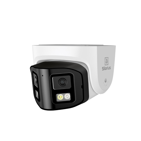 Silarius Pro Series SIL-DSD8MP28 8MP Dual Lens 180 degree Panoramic Auto Stitching PoE IP Camera OEM ODM Full color Human/Vehicle Detection, 2.8mm lens, ONVIF with 2-Way Audio (NDAA Compliant)