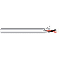 West Penn 25290BWH1000 Plenum Audio Cable, 1000', 22 Gauge Solid Shielded, White