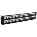 Hubbell HPJ48W HPJ 48-Port Flat Multimedia Jack Panel, Unloaded, 2U, White