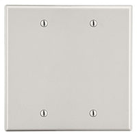 Hubbell PJ23LA Mid-Size 2-Gang Wallplate, 2 Box Mount Blank, Light Almond