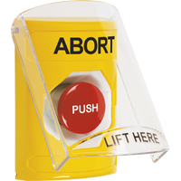 STI SS2224AB-EN Stopper Station Momentary Abort Button, Flush or Surface Mount, Yellow