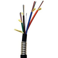 Hubbell HFCD19048P3BK Fiber Optic Cable, 48-Fiber OM3 Indoor/Outdoor Plenum Armored, Black