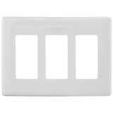 Hubbell NPS263W 3-Gang Decora Snap-On Wall Plate, White