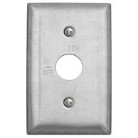 Hubbell SS12RKL 1-Gang Rocker Length On/Off Wall Plate, Stainless Steel