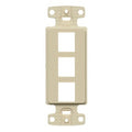 Hubbell NS613I NetSelect 3-Port Decorator Keystone Plate, Ivory