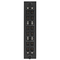 Hubbell FSPSCDM6BK Fiber Optic Patch Panel with 12 Ports and 6 SC Duplex Connectors, Pass-Through Bezel, Black