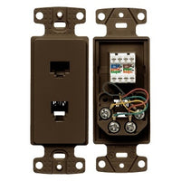 Hubbell NS784 1-Gang CAT5e Jack Frame, 6-Position 4-Conductor, Screw Terminal
