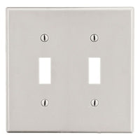 Hubbell P2LA , 2-Gang and 2-Toggle Wallplate, Light Almond