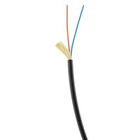 Hubbell HFCD14002P4BK HFCD14 Series Indoor/Outdoor Tight Buffer, 2 Strand,Plenum Fiber Optic Cable, OM4, MM, Black Jacket