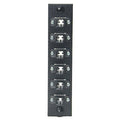 Hubbell FSPMTRJ6 Fiber Optic Patch Panel, 6 Ports, 6 MTRJ Duplex Connections, Black