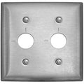 Hubbell SS22RKLM Wallplate, 2-Gang, Eng Mark, Stainless Steel