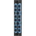 Hubbell FSPNSCDS6B Fiber Optic Panel Adapter, 12-Fiber, SC Duplex, Zircon Sleeves, Blue