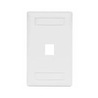 Hubbell IFP11W Phone/Data/Multimedia Faceplate, Face Plate, Rear-Loading, 1-Port, Single-Gang, White