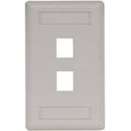 Hubbell IFP12OW Single-Gang Keystone Wall Plate, 2-Port, Light Almond/Office White