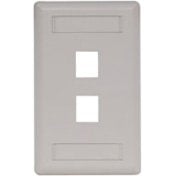 Hubbell IFP12OW Single-Gang Keystone Wall Plate, 2-Port, Light Almond/Office White